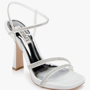 Badgley Mischka Urbana White Strappy Heels